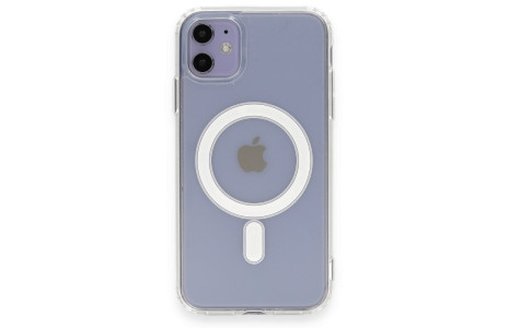 Newface iPhone 11 Kılıf Matte Şeffaf Magneticsafe - Şeffaf