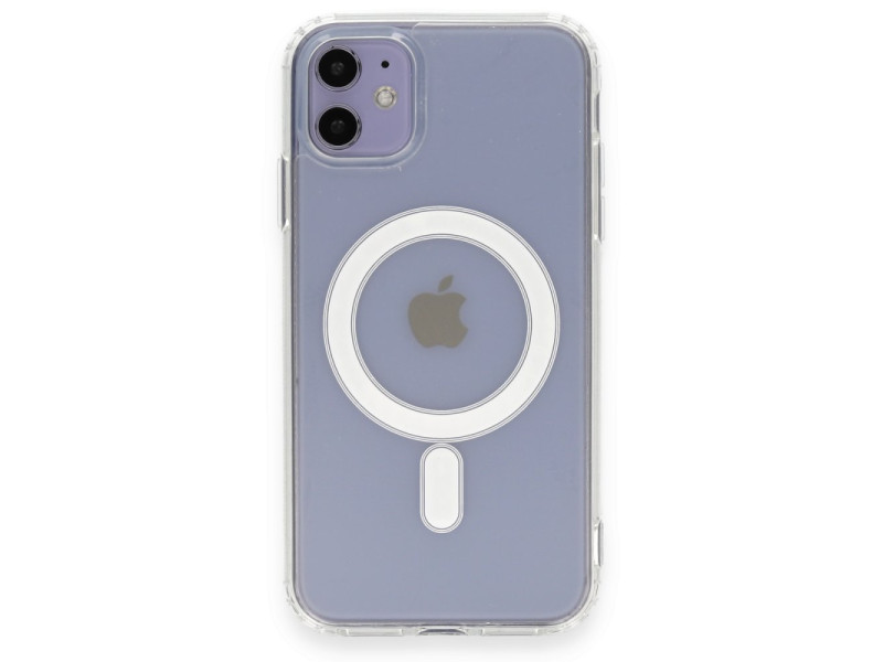 Newface iPhone 11 Kılıf Matte Şeffaf Magneticsafe - Şeffaf