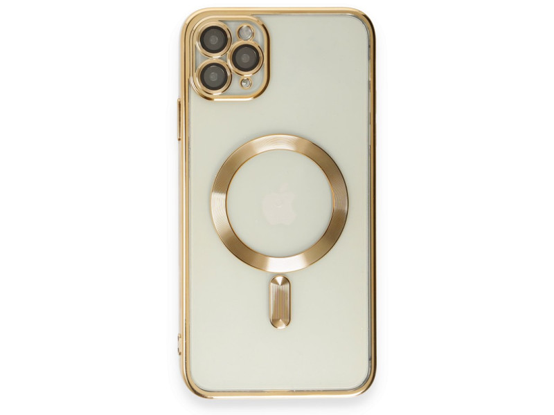 Newface iPhone 11 Pro Kılıf Kross Magneticsafe Kapak - Gold