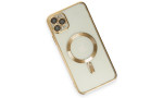 Newface iPhone 11 Pro Kılıf Kross Magneticsafe Kapak - Gold