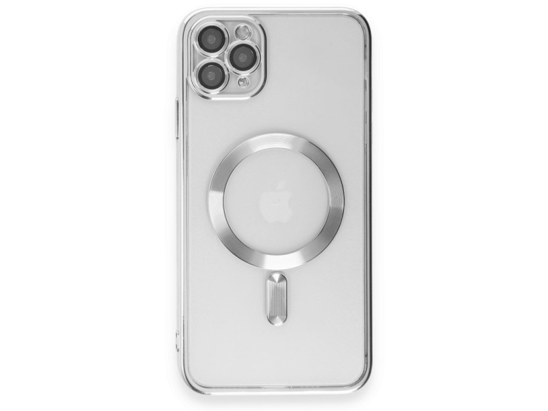 Newface iPhone 11 Pro Kılıf Kross Magneticsafe Kapak - Gümüş