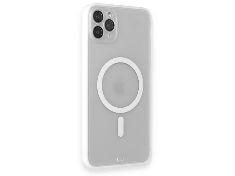 Newface iPhone 11 Pro Max Kılıf Grand Magneticsafe Kapak - Beyaz