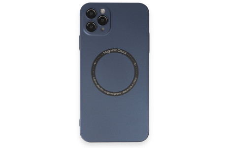 Newface iPhone 11 Pro Max Kılıf Jack Magneticsafe Lens Silikon - Lacivert