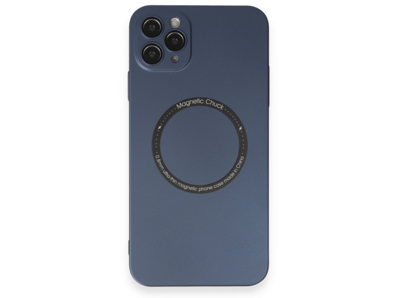Newface iPhone 11 Pro Max Kılıf Jack Magneticsafe Lens Silikon - Lacivert