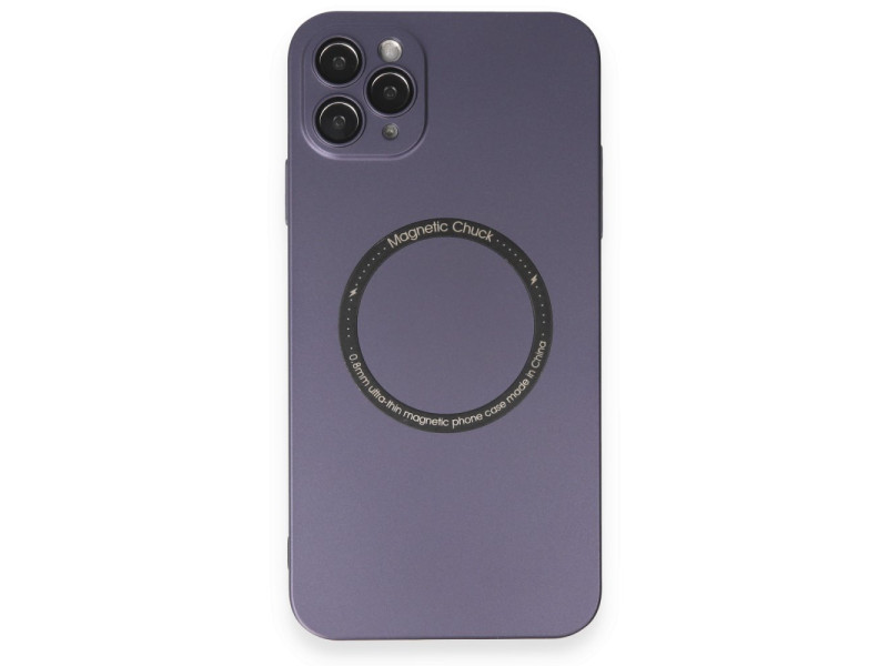 Newface iPhone 11 Pro Max Kılıf Jack Magneticsafe Lens Silikon - Mor