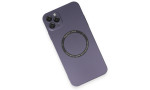 Newface iPhone 11 Pro Max Kılıf Jack Magneticsafe Lens Silikon - Mor