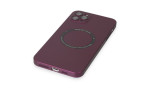 Newface iPhone 11 Pro Max Kılıf Jack Magneticsafe Lens Silikon - Mürdüm