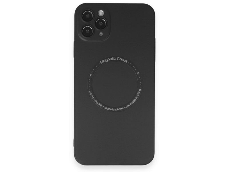 Newface iPhone 11 Pro Max Kılıf Jack Magneticsafe Lens Silikon - Siyah