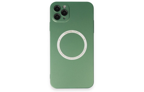 Newface iPhone 11 Pro Max Kılıf Jack Magneticsafe Lens Silikon - Yeşil