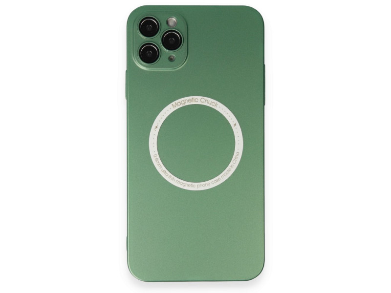 Newface iPhone 11 Pro Max Kılıf Jack Magneticsafe Lens Silikon - Yeşil