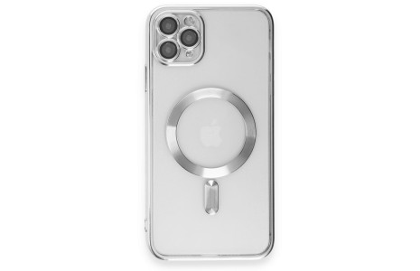 Newface iPhone 11 Pro Max Kılıf Kross Magneticsafe Kapak - Gümüş