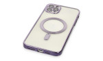 Newface iPhone 11 Pro Max Kılıf Kross Magneticsafe Kapak - Mor