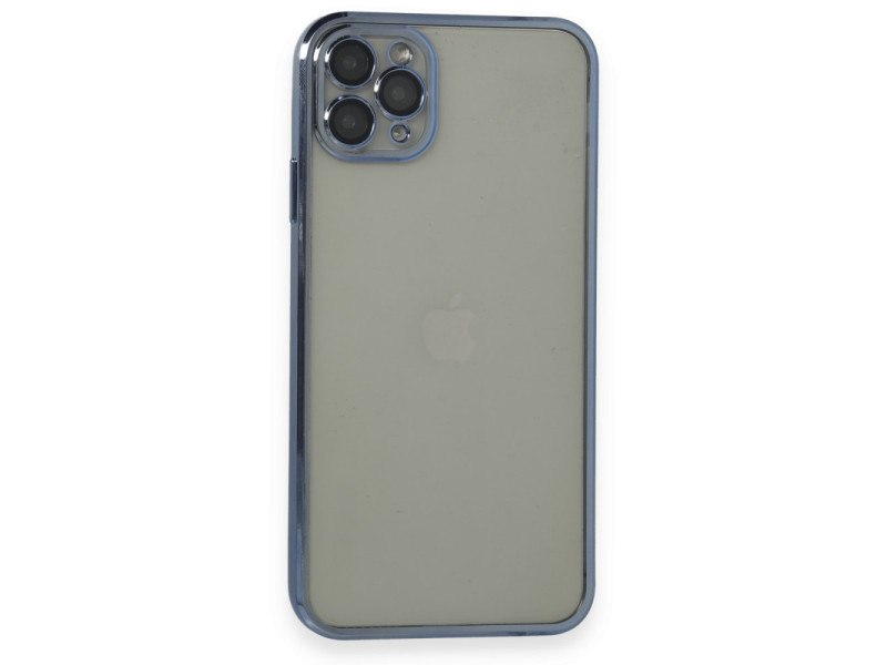 Newface iPhone 11 Pro Max Kılıf Razer Lensli Silikon - Açık Mavi