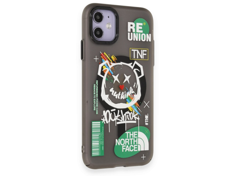 Newface iPhone 12 Kılıf Apollo Magneticsafe Desenli Kapak - Apollo Siyah - 2