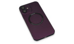 Newface iPhone 12 Kılıf Jack Magneticsafe Lens Silikon - Mürdüm