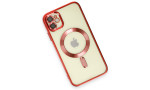 Newface iPhone 12 Kılıf Kross Magneticsafe Kapak - Kırmızı