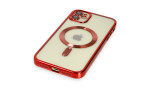 Newface iPhone 12 Kılıf Kross Magneticsafe Kapak - Kırmızı