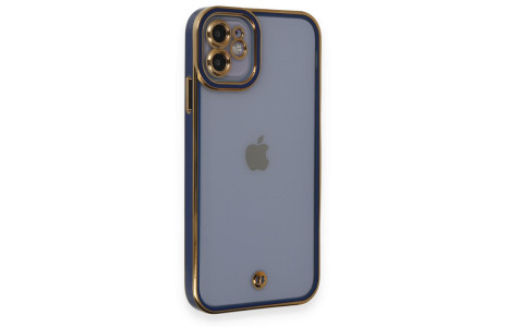 Newface iPhone 12 Kılıf Liva Lens Silikon - Mavi