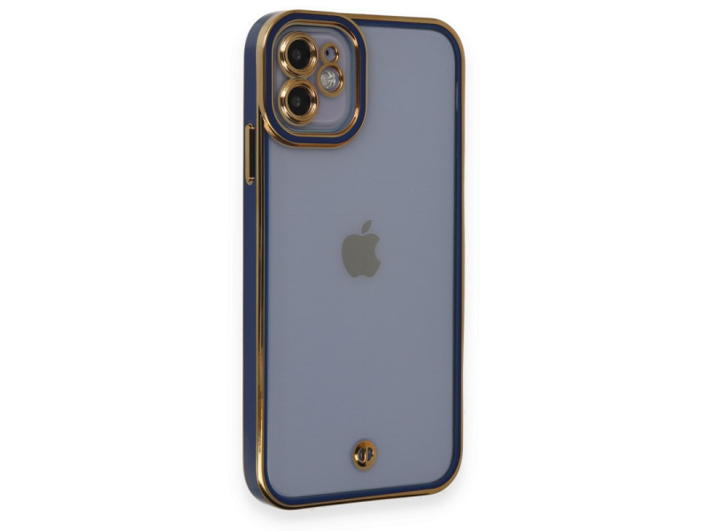 Newface iPhone 12 Kılıf Liva Lens Silikon - Mavi