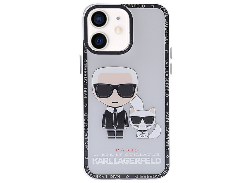 Newface iPhone 12 Kılıf Prada Desenli Kapak - Prada Şeffaf - 1