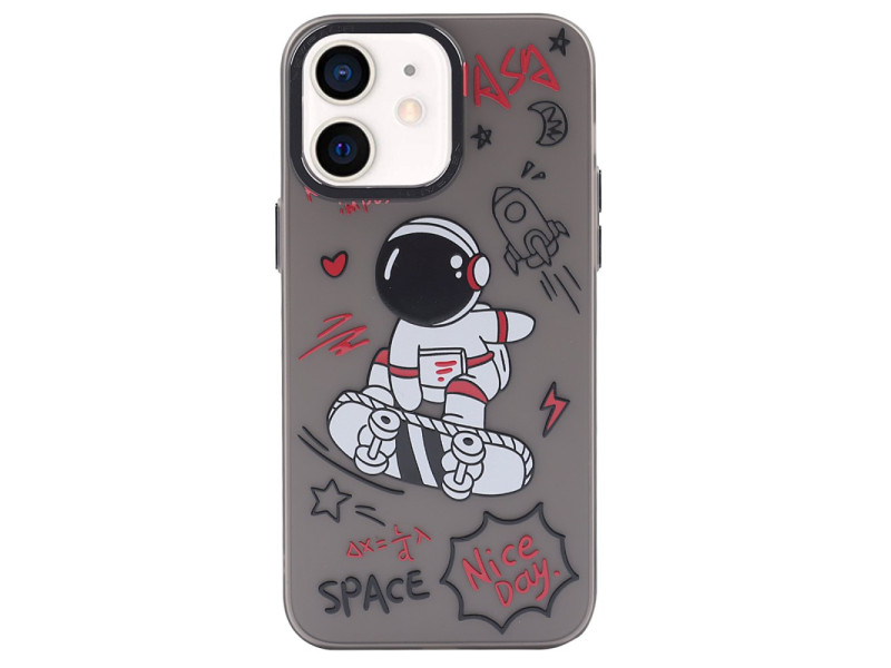 Newface iPhone 12 Kılıf Prada Desenli Kapak - Prada Siyah - 1