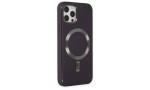 Newface iPhone 12 Pro Kılıf Coco Deri Magneticsafe Silikon - Derin Mor