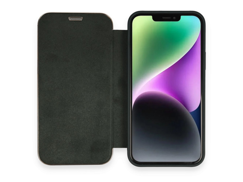 Newface iPhone 12 Pro Kılıf Dolpin Kapaklı - Koyu Yeşil