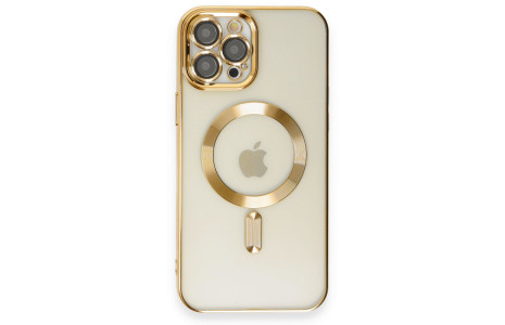 Newface iPhone 12 Pro Kılıf Kross Magneticsafe Kapak - Gold
