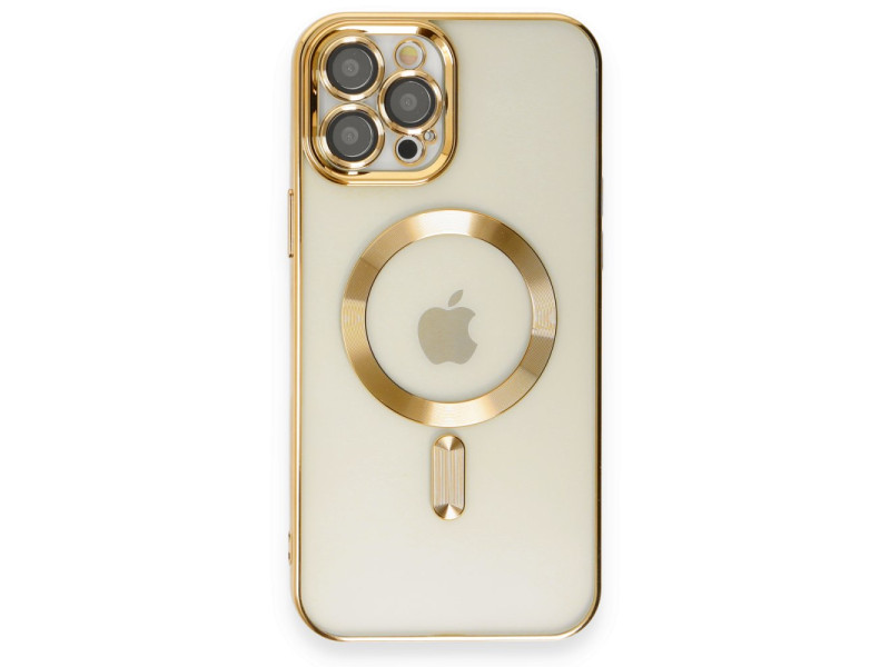 Newface iPhone 12 Pro Kılıf Kross Magneticsafe Kapak - Gold