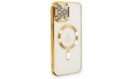 Newface iPhone 12 Pro Kılıf Kross Magneticsafe Kapak - Gold
