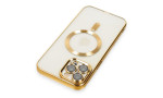 Newface iPhone 12 Pro Kılıf Kross Magneticsafe Kapak - Gold