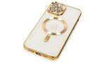Newface iPhone 12 Pro Kılıf Kross Magneticsafe Kapak - Gold