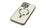 Newface iPhone 12 Pro Kılıf Kross Magneticsafe Kapak - Koyu Yeşil