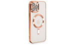Newface iPhone 12 Pro Kılıf Kross Magneticsafe Kapak - Rose