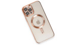 Newface iPhone 12 Pro Kılıf Kross Magneticsafe Kapak - Rose