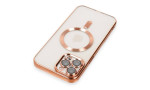 Newface iPhone 12 Pro Kılıf Kross Magneticsafe Kapak - Rose