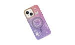 Newface iPhone 13 Kılıf Fosforlu Metal Slim Magneticsafe Kapak - Mor