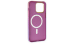 Newface iPhone 13 Kılıf Fosforlu Metal Slim Magneticsafe Kapak - Mor