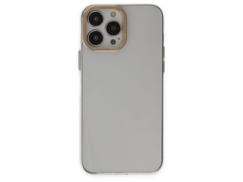 Newface iPhone 13 Pro Kılıf Anka PC Sert Metal Kapak - Şeffaf