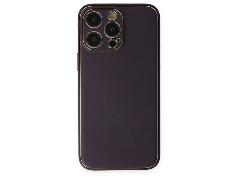 Newface iPhone 13 Pro Kılıf Coco Deri Silikon Kapak - Derin Mor