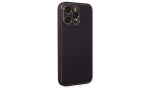 Newface iPhone 13 Pro Kılıf Coco Deri Silikon Kapak - Derin Mor
