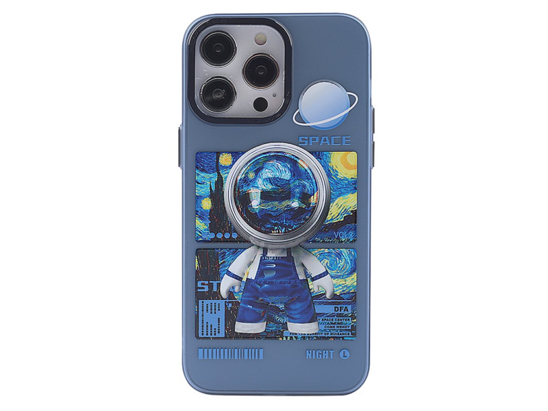 Newface iPhone 13 Pro Max Kılıf Prada Desenli Kapak - Prada Mavi - 1