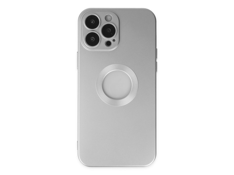 Newface iPhone 13 Pro Max Kılıf Vamos Lens Silikon - Gümüş