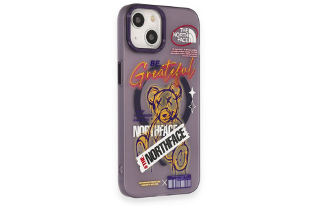 Newface iPhone 14 Kılıf Apollo Magneticsafe Desenli Kapak - Apollo Mor - 2