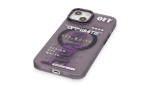 Newface iPhone 14 Kılıf Apollo Magneticsafe Desenli Kapak - Apollo Mor - 3