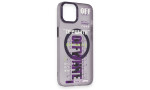 Newface iPhone 14 Kılıf Apollo Magneticsafe Desenli Kapak - Apollo Mor - 3