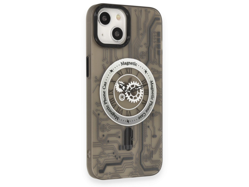 Newface iPhone 14 Kılıf Apollo Magneticsafe Desenli Kapak - Apollo Siyah - 1