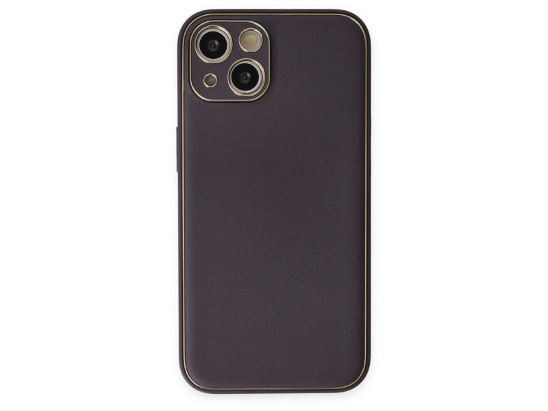 Newface iPhone 14 Kılıf Coco Deri Silikon Kapak - Derin Mor