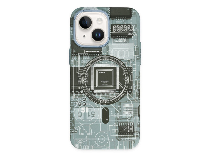 Newface iPhone 14 Kılıf Fosforlu Metal Slim Magneticsafe Kapak - Yeşil