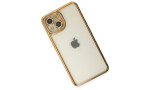 Newface iPhone 14 Kılıf Joke Taşlı Silikon - Gold